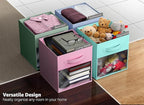 Sorbus 13 Inch Storage Bins with Clear Window - 6 Foldable Baskets for Organizing Clothes, Toys, Books - Sturdy Collapsible Fabric Storage Cubes with Handle - Storage Baskets for Shelves, Closets