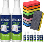 Heigble 8 Pack Whiteboard Cleaner 3.4 fl oz Whiteboard Cleaning Spray Dry Erase Board Liquid Cleaner with 8 Pack Magnetic Chalkboard Board Erasers White Board Eraser for Classrooms, Home, Office