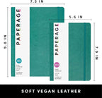 PAPERAGE Softcover Lined Journal Notebook (Teal), 160 Pages, Medium College Ruled Notebook, 5.6 inches x 7.9 inches - 100 GSM Thick Premium Paper, Soft Vegan Leather Journal for Home, Work & School