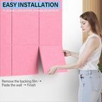 Baysola Large Cork Boards for Walls – 36" x 24" Self Adhesive Felt Wall Tiles, Ideal for Office Black Bulletin Board, Easy to Install Pin Board Photo Board