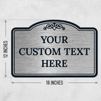 Custom Decorative Sign, Personalized Metal Sign for Business, Driveway, Home, Airbnb, Office Door Plaque, Brushed Nickel Sign, 12x18 Inches, ACM, Fade Resistant, Made in USA by Sigo Signs