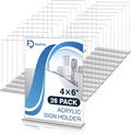 Daofary 26 Pack Acrylic Sign Holder 4 x 6 Clear Display Table Signs Stand, Double Sided T Shape Flyer Holder Plastic for Picture Paper Frame Holder Home Office Menu Retail Show Fair