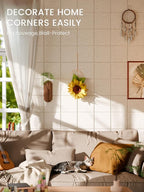 Bumusty Large Cork Board Alternative-36 x24 Felt Bulletin Board Tiles, with 30 Pushpins, 40 Adhesive Tabs, 6-Pack Slat Wall Paneling, Cork Boards for Office Push Pin Board Felt Board-Oatmeal