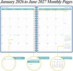 2026-2027 Planner - 18 Months Weekly & Monthly Planner from January 2026 - June 2027, Planners 2026-2027 with Elastic Closure, Inner Pocket, 8.5" x 11", Blue