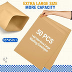 Motipuns 50 Pcs 14'' x 18'' Extra Large Mailing Envelopes 32lb with Gummed Flaps, Catalog Jumbo Craft Envelopes for Mailing, Storage and Organizing Documents Office Supplies(Kraft)