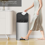 KUK 5.3 Gallon Kitchen Trash Can with Lid, Heavy Duty Hands-Free Stainless Steel Commercial Step Trash Bin with Removable Inner Bucket, Pedal Rubbish Bin for Home Office and Kitchen, 20L/5.3Gal