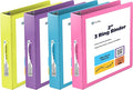 2 Inch Binder 3 Ring Binders, Slant D-Ring 2” Clear View Cover with 2 Inside Pockets, Heavy Duty Colored School Supplies Office and Home Binders Pink, Blue, Purple, Green (4 Pack) – by Enday