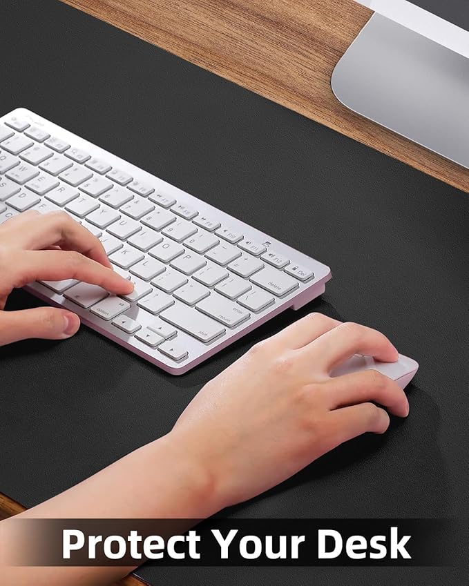 Small Desk Mat,Leather Desk Pad Protector,Desk Mouse pad,Office Desk mat,Laptop Mat for Desk, Non-Slip PU Leather Desk Blotter,Waterproof Desk Writing Pad for Office/Home(23.6"x13.8",Black)
