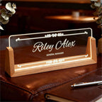 Custom Office Name Plate, Personalized Light Up Desk Sign for Coworkers Team Members, Employee Appreciation Gifts