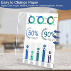 Wbtran Slanted Back Acrylic Sign Holder 4 x 6, Clear Tabletop Stands for Display, Plastic Paper Sign Holders for Office, Home, Restaurant (6 Pack)