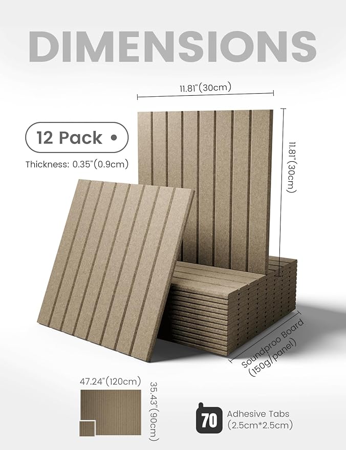 Large Felt Bulletin Board 48" x 36" Cork Board Alternative-12 Pack with 70 Safe Removable Adhesive Tabs, Cork Boards for Walls Cork Board for Home Office Classroom Pin Board-Earth Brown