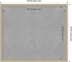 Amanti Art Silver Framed Magnetic Board 44x52 Oversize Vision Board for use with Magnets, 100% Metal Sheet to Display Items as Office Decor or for Home Organization in mudroom, Kitchen or Kids Room