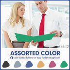 File Folder, PANDRI 120 Pack Colored File Folder, 1/3 Cut Tab, Letter Size, Assorted 6 Dark Colors Filing Folder for Office School Business