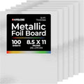 Hygloss Metallic Cardstock Sheets – 100 Shiny Silver Sheets, 8.5” x 11” - Sturdy 10 pt. – Metallic Foil Board Paper for Crafts, Scrapbooking, Posters & Decorations