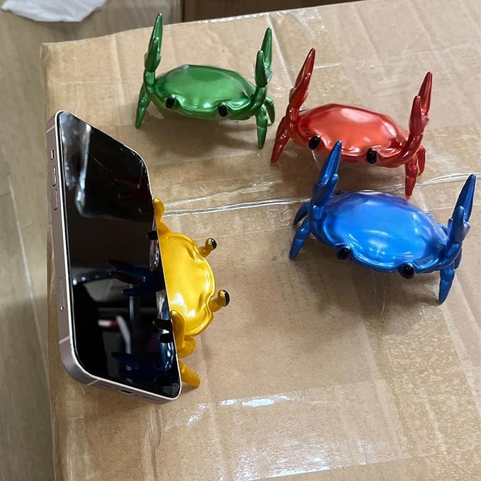 LOGUTIA Crab Phone Pencil Stand Creative Pen Holder Pencil Holder Spoon Holder - Blue Crab Phone Stand Crab Pen Holder Support Cute Crab Statue(blue)