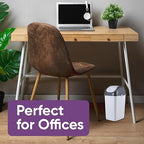 Superio Small 2.5 Gallon Plastic Trash Can with Swing Top Lid, Compact Slim Waste Bin for Under Desk, Office, Bedroom, Bathroom, Dorm Room, 10 Qt. Portable Garbage Can (SmokeWhite/Grey, 2 Pack)