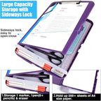 Purple Clipboard with Storage,TFDLCG zm Clip Boards with Storage Compartments,8.5 x 11 High Capacity Folio Nursing Clipboard Case,A4 Letter Size for Office,School Home Work