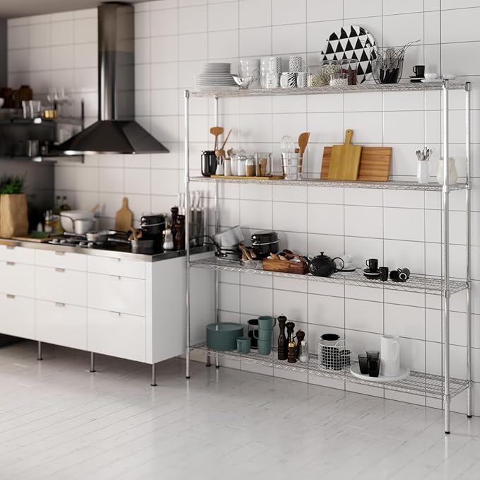 Regal Altair 14" Deep x 72" Wide x 74" Height Wire Shelving Kit | 4-Tier | NSF Commercial Storage Rack Unit
