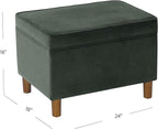 Spatial Order Home Decor | Dinah Collection Modern Storage Ottoman | Ottoman with Storage for Living Room & Bedroom(Loden Green Velvet)