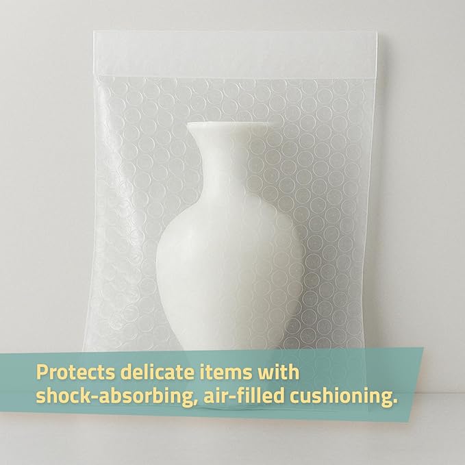 TYCHE Clear Bubble Bags 8 x 15.5 in / 20.32 cm x 39.37 cm Self-Sealing Bubble Mailer, Shipping Bags, Bubble Wrap Pouches, Padded Mailing Envelopes 300 Pack MADE IN USA (8" x 15.5", 300.0, Count)