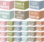 Honoson 24 Pcs Bulk Inspirational Privacy Folders for Students Cardboard Test Privacy Boards Motivational Words Desk Dividers Shield for Classroom School Study Supplies, 6 Styles (Boho)