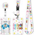ID Badge Holder with Lanyard, Retractable Badge Holders Reels, Breakaway Lanyards Keychain, Cute ID Holders for Women Teacher Nurse Nursing Doctor Student