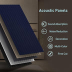 UMIACOUSTICS 6 Packs Acoustic Panel,47.2 x 23.6 Inches Decorative Sound Proof Panel for Office,Home Theater,Studio ,Black