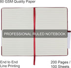 LYDTICK 20 Pack Journals for Writing College Ruled Notebooks Journal in Bulk, Hardcover Notebooks (200Pages) for Note Talking, Lined Bullet Journals for Home School Office, 5.7"x8.4", Red