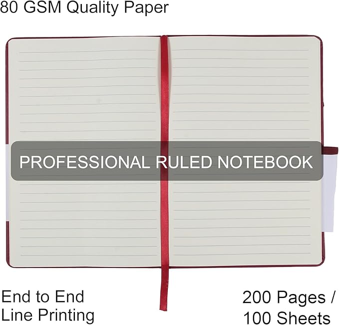 LYDTICK 20 Pack Journals for Writing College Ruled Notebooks Journal in Bulk, Hardcover Notebooks (200Pages) for Note Talking, Lined Bullet Journals for Home School Office, 5.7"x8.4", Red
