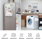 MoKo Magnetic Dry Erase Marker Holder, Widen Magnetic Marker Pen Storage for Whiteboard, Refrigerator, Locker, Laundry Storage Basket Lint Holder Bin for Dryer, Washing Machine, White