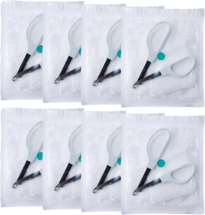 Skin Staple Removal Kit, Includes Staple Remover and Gauze Sponge, Steriled, Ideal for Hospitals and Clinics (8)