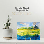 TR-LIFE Plate Stands for Display - 6 Inch Plate Holder Display Stand + Metal Frame Holder Stand for Picture, Decorative Plate, Photo Easel, Tabletop Art (Gold 2 Pack)