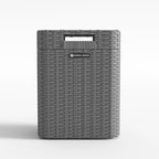 Ypati Handwoven Rattan Trash Can with Lid, Indoor and Outdoor, 4.5 Gallon with Complementary Shelf, Waste Container for Bathroom, Patio, Study, with Trash Bags, Grey, Designed by Eureka
