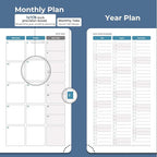 IN-LUXPRO Planner 2026 Daily Weekly and Monthly,6.5"x3.75",12 Months Spiral Bound Calendar Agenda with Self-adhesive Pen Holder,2026 Appointment Book with Vegan Leather Soft Cover,Blue