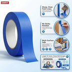 SWRT Blue Painter's Tape 1 Inch x 55 Yards x 24 Rolls (1320 Yards Total) – Upgraded Adhesive Masking Tape, Multi-Surface, Clean Removal, No Residue, for Walls, Trim, DIY, Crafts & Painting Projects