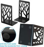 MSDADA Black Metal Bookends (7 Pairs, 14 Pieces) for Shelves, Office, Heavy Books, Home Decor