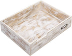 MyGift Rustic White Desktop Letter Tray - Shabby Whitewashed Wood Inbox Holder, Desk Paper File Folder Organizer Box with Metal Label