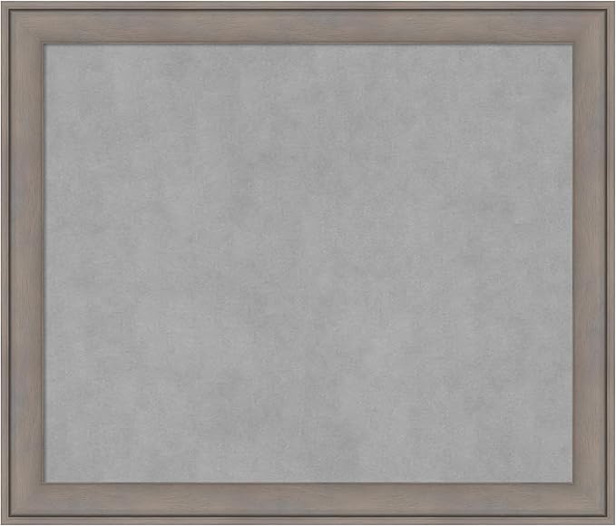 Amanti Art Grey Framed Magnetic Board 23x27 Medium Vision Board for use with Magnets, 100% Metal Sheet to Display Items as Office Decor or for Home Organization in mudroom, Kitchen or Kids Room