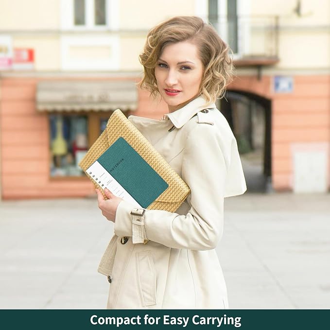 Spiral Notebook-5.75" x 8.125" College Ruled Journal with Inner Pockets and 160 Pages,PU Leather Cover Business Journal, Twin-Wire Binding Notebook Perfect for Office & Home School Supplies 2 pack NavyBlue/Green