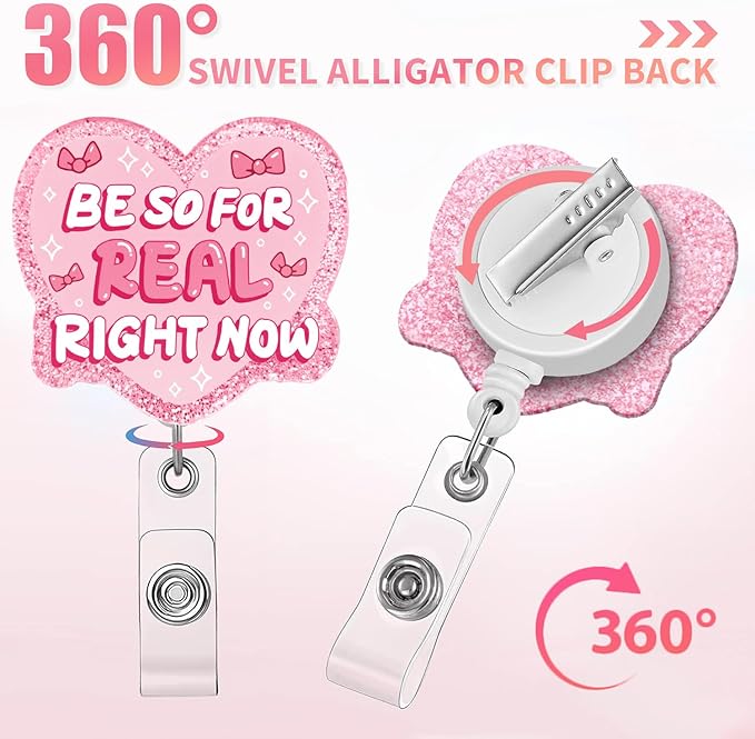 Aoryalps Retractable Badge Reel Holder Retractable with ID Clip for Nurse Nursing Name Tag Card Nursing Student Teacher Doctor Medical Assistant Work Office Clip-Gifts for Nurse