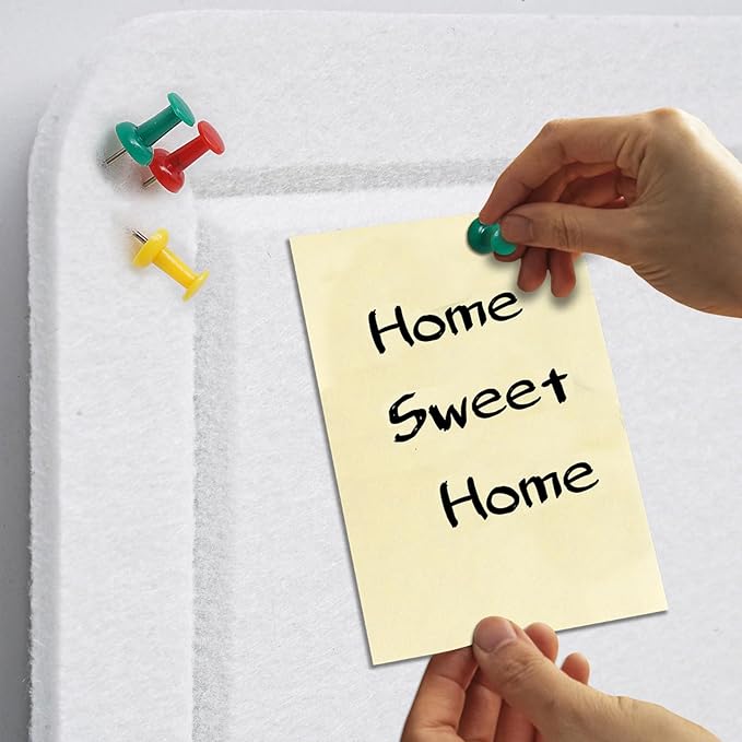 Large Bulletin Board - 72 X 48 inches Decorative Felt Pin Board - 6' x 4' Cork Board Alternative for Wall - Foldable Picture Board Self-Adhesive Vision Board Prayer Board with 30 Pushpins - Warm White