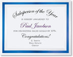 PaperDirect Pristine Specialty Certificates, 50 Sheets of 38lb White Paper, 8½" x 11", Blue Bold Foil Border, Perfect for Awards, Students, Employees, Volunteers, Course Completion, Diplomas