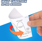Chell 200 Count Blank Index Cards 3x5 Inch Heavyweight, No Bleed-Through, Double Side Unlined, 74 lb. Cover Weight, White