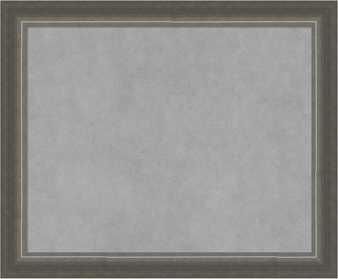 Amanti Art Silver Framed Magnetic Board 19x23 Small Vision Board for use with Magnets, 100% Metal Sheet to Display Items as Office Decor or for Home Organization in mudroom, Kitchen or Kids Room