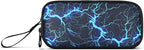 BOENLE Dark Blue Electric Lightning Pencil Case Box Boys Girls Large Pencil Pouch with Zipper Compartments Big Capacity Stationery Pen Bag Organizer for Kids Teens Adults School