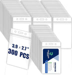 300 Pack Name ID Badge Holder,Plastic Badge Holder for Lanyard, Vertical Extra Thick 3.9" x 2.7" Waterproof Name tag Holder for School/Office/Hospital/Exhibition/Party/Badge Swipe Cards or Credit Card
