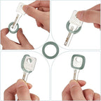 Blulu 80 Pcs Key Labels Key Color Covers Caps Tags Covers Set Plastic Keys Identifier Rings Toppers for Tags Organization House, 2 Styles(5 Morandi Color)