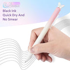 ZJEOSO Gel Pens Fine Point,6 Pcs 0.5mm Quick Dry Black Ink Pens Fine Point Smooth Writing Pens,With Aesthetic Gradient Cute Office School Supplies Gifts for Women (Gradient-2A, Black)