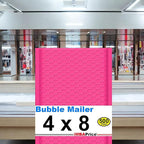 iMBAPrice 4x8 Inch Pink Poly Bubble Mailers #000, 500-Pack – Waterproof Self-Seal Padded Shipping Envelopes for Small Business, Jewelry, Cosmetics, Cards & Accessories
