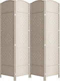 Cocosica 4 Panel Room Divider,6Ft Folding Privacy Screen,Tall - Extra Wide Foldable Panel Partition Wall Divider with Diamond Double-Weaved Hand-Woven Design Room Screen Divider